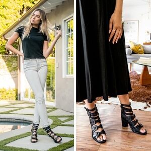 EUC | Vintage Foundry Co | Women's | Open toe | Buckle up | Zipper back | Size 9